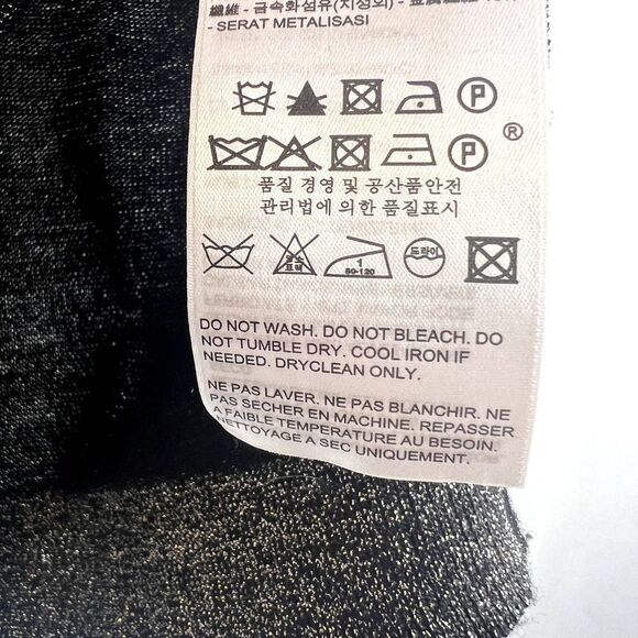 Levi's Scoop Neck Long Sleeve Metallic Wool Blend Sparkly Crop Sweater Size XS - Picture 9 of 11